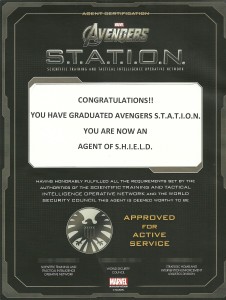 Certificate for Avengers S.T.A.T.I.O.N. Agent of S.H.I.E.L.D.